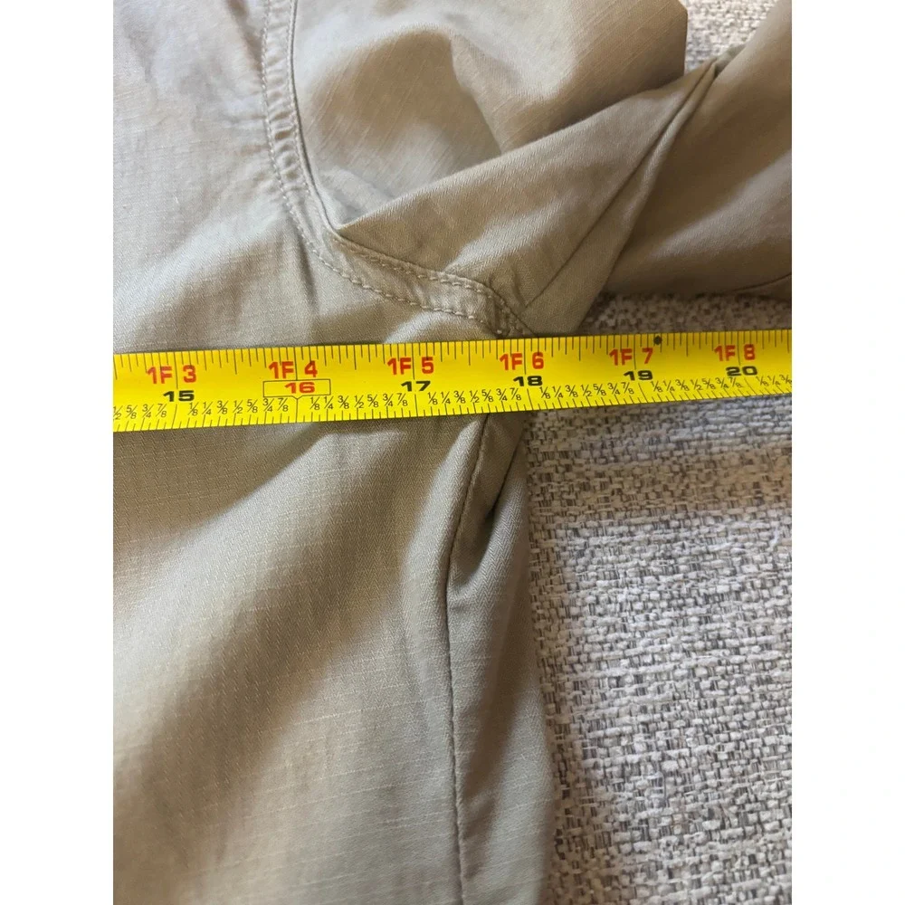 Chico's Embroidered Utility Jacket Beige Cotton Blazer Coat‎ Size 0 S